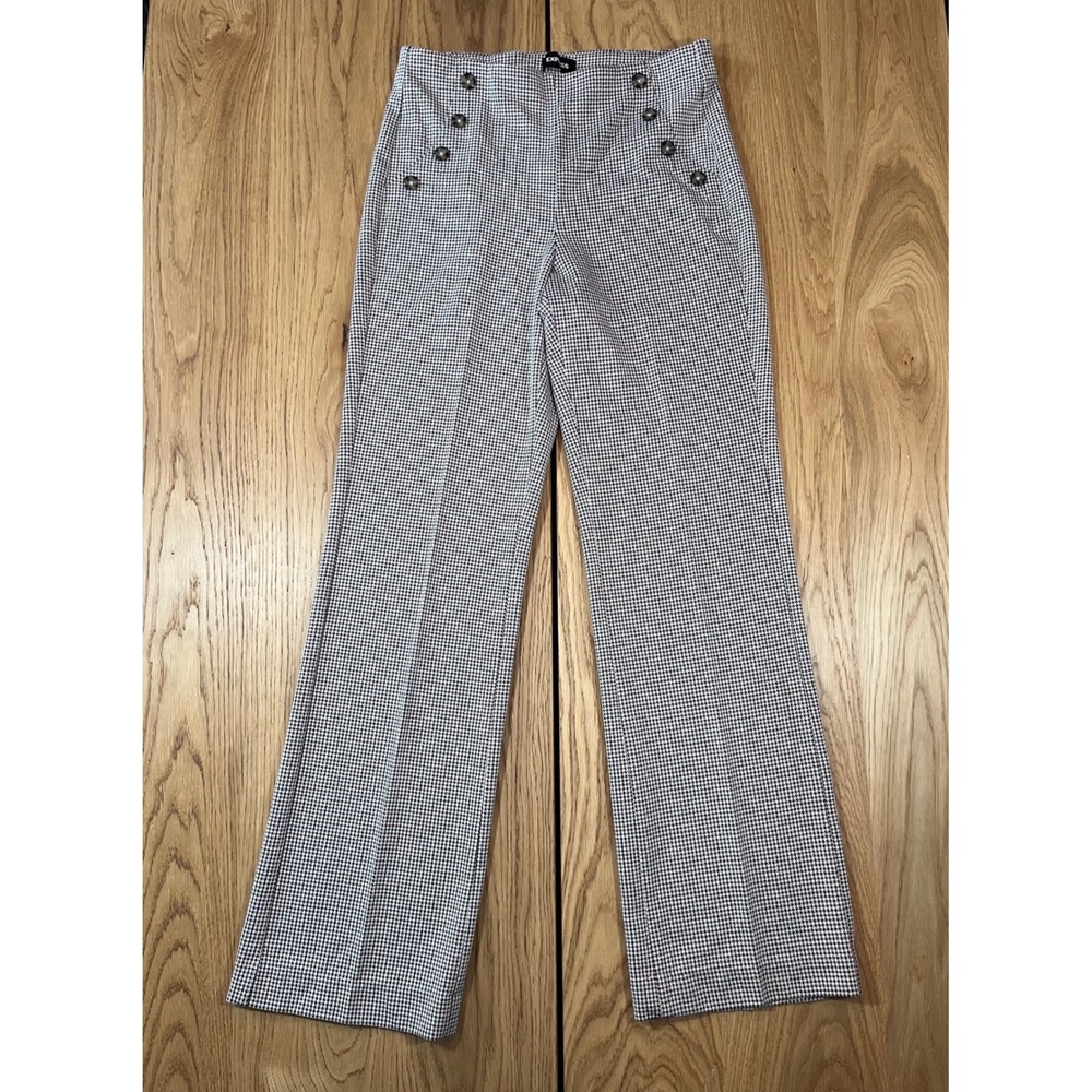 Express Sailor Pants Womens 8 Brown Houndstooth Wide Leg Dark Academia Office